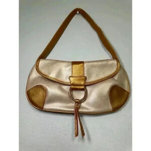 Elizabeth Arden Metallic Gold Shoulder Bag Hobo Purse
